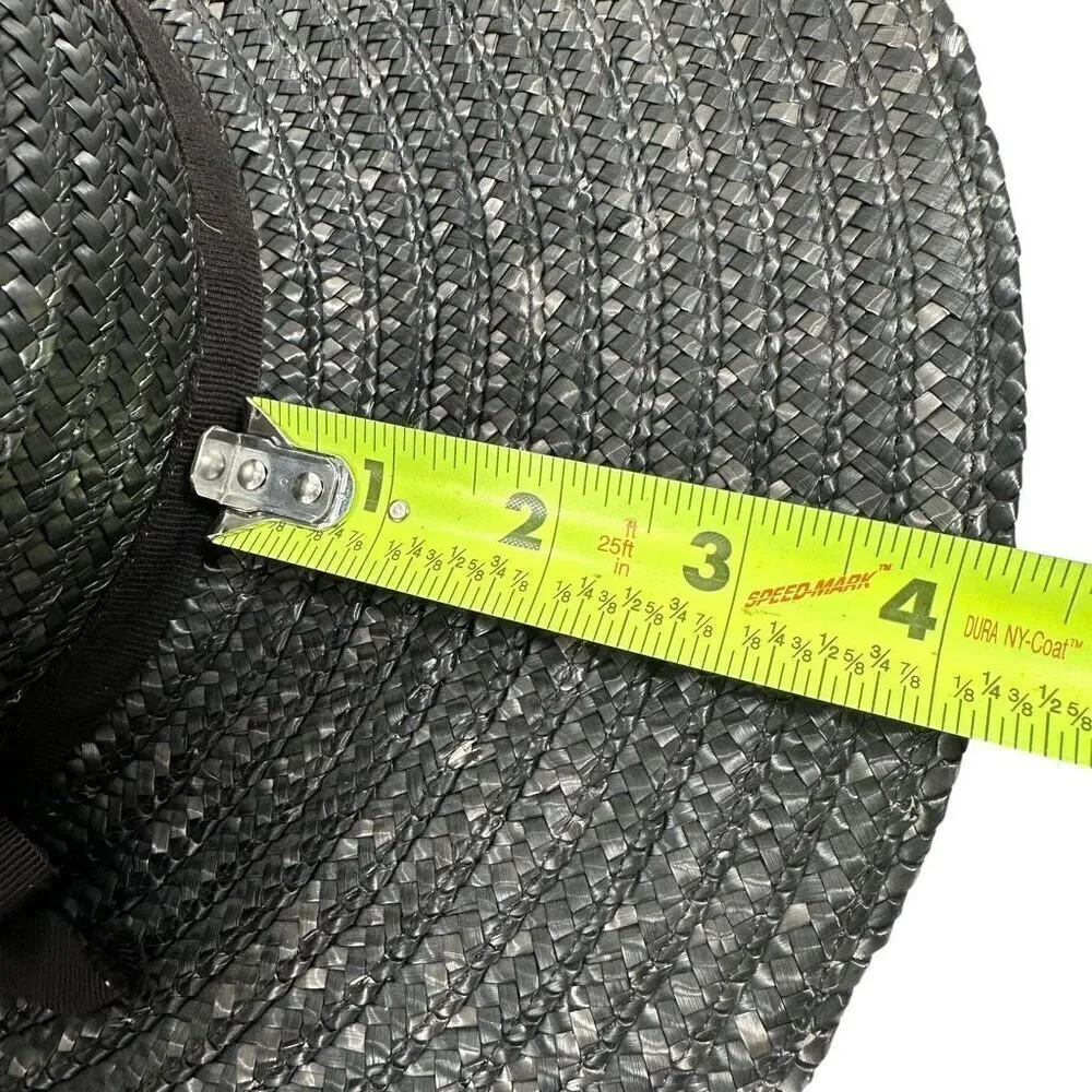 Vintage Betmar Black Italian Straw Brim Hat O/S